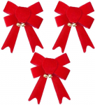 Dekoratyvinis kalėdinis aksominis kaspinas 10,5x13 cm 3 vnt.