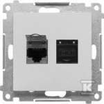 Kontakt Simon GN.2-KR.KOM.RJ45 K.6E P.ALU.MAT SIMON55