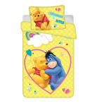 Patalynė bawełniana 100x135 Mikė Pukuotukas Uśmiech geltona poszewka 40x60 JF24