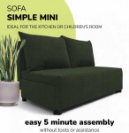 Sofa Meb & Podrez Dvivietis i&scaron;skleidžiamas sofos Simple Mini, Podrez, turkio-žalios spalvos