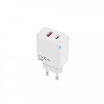 Maxlife kroviklis jungiama į tinklą GaN PD QC MXTC-09-30AC 1x USB-C 1x USB 30W balta