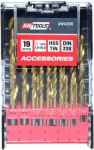 Grąžtas AW-Tools AWTOOLS grąžtai METAL TYTAN KPL .19szt/1-10,0mm/OP.PLAST.
