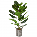 Beliani Sztuczna roślina FIDDLE LEAF TREE 72 cm Žalias
