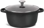 Maestro Puodas su dangčiu indukcija gaz 28cm 6.8L juoda MAESTRO MR-4027-28