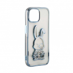 iLike Apple iPhone 15 Pro Silikoninis dėklas Print Desire Rabbit Mėlyna