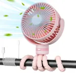 Momcozy ne&scaron;iojamas vežimėlio ventiliatorius, rožinis