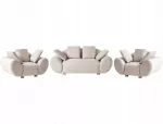 Sofa Beliani 4 asmenų svetainės baldų komplektas RINGEL &scaron;viesiai smėlio spalvos