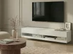 TV staliukas Beliani TV spintelė su LED ap&scaron;vietimu EDMONTON balta