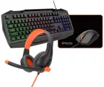 Meetion C490 komplektas klaviatūra su laidu (USB) US, juoda pelė dla gracza, podkładka, klaviatūra