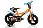 Kubisport Dviračio vaikams 12 colių Hot Wheels &scaron;oniniai ratukai laisvaeigė Dino Bikes (Kub_05-CSK5123K/HW)