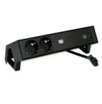 Maitinimo juosta Bachmann DESK2 2x apsaugotos USB-C jungtys, USB įkroviklis 60 W, 0,2 m, GST18, juoda