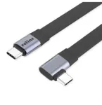 USB kabelis Roline USB4 2.0, plok&scaron;čias, tiesus ir su 90 laipsnių kampu, su Emark, CC žymėjimu, M/M, 8K UHD-2, 80 Gbit/s, 240 W, juodas