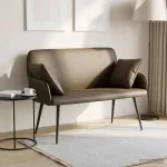 Dvivietė sofa su metalinėmis kojelėmis 2 vietos Pilka
