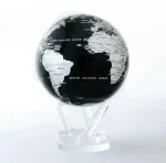 Mova Globes Savaime besisukantis gaublys MOVA 12 cm, juodas su sidabriniais žemynais