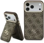 Dėklas Guess 4G su portfelem Magsafe do iPhone 18 Pro Max / 17 Pro Max ruda