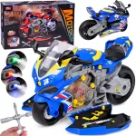 Jokomisiada Motorcycle Assembly Workshop 59 Pieces Engine Lights and Sounds ZA6452