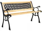 Ketaus sodo suoliukas KARO, klasikinio stiliaus, dekoratyvinis, lengvas surinkimas, 120 cm parko suolas, lauko baldai, metalinis suoliukas
