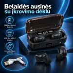 Belaidės Blutooth ausinės su įkrovimo dėklu