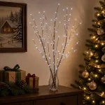 LED varinių &scaron;akų kalėdinė dekoracija 3 vnt. Ruda 62 cm Plienas