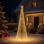 LED spiralinė Kalėdų eglutė su smaigu EKENAS 250 cm 370 LED