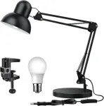 Wafting patobulintas didelis stalinė lempa, retro stalinė lempa su e27 sriegine lempute, lanksti prisegama stalinė lempa, architekto lempa, 65 cm pasukama stalinė lempa, led stalo lempa biurui