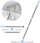 Nakelulu vandens valytuvas grindų valytuvas teleskopinis valytuvas du&scaron;o langų valytuvas su 50 cm itin patvaria silikonine lūpa 3 dalių rankena 130 cm vandens valytuvas stiklui, langams, plytelėms valyti