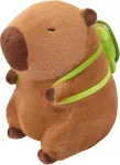 Mielas pliu&scaron;inis žaislas kapibara su vėžlio kuprine - mink&scaron;tas pliu&scaron;inis žaislas vaikams, dovana apkabinimui, 23 cm, rudas