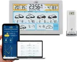 Tfa Dostmann Wlan meteorologijos stotis Tfa.me Id-02, 35.8100, profesionali orų prognozė i&scaron; wetter.com 3&ndash;6 dienoms, internetinis portalas, įskaitant lauko jutiklio radiją, max-min reik&scaron;mes, įspėjimo funkciją