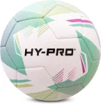Hy-pro Chevron futbolo kamuolys - rožinis-žalias, 5 dydžio futbolo kamuolys su pvc geresniam sukibimui - idealus treniruotėms ir varžyboms bet kokiomis oro sąlygomis