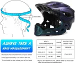 Lixada vaiki&scaron;kas dviračio &scaron;almas, uždaras veidas, nuimamas, unisex, 52&ndash;58 cm, vaiki&scaron;kas &scaron;almas 2 viename, integruotas, reguliuojamo dydžio, su nuimama smakro apsauga, &scaron;almas riedučiams, dviračiams, riedlentėms