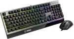 Msi Vigor Gk30 It pusiau mechaninė žaidimų klaviatūra su Rgb Led ap&scaron;vietimu Mystic Light, multimedijos sparčiaisiais klavi&scaron;ais, klaviatūra + pelė, pilno dydžio, juoda