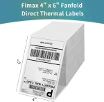 Fimax 4x6 colių terminės etiketės, 1000 lapų, pa&scaron;to adresams
