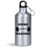 Butelis/gertuvė 400 ml dovana sporto salei mėgėjai Super Stipruolė + vardas