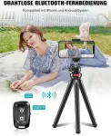 Objektyvas Cirycase Lankstus telefono trikojis, mini asmenukių lazda-trikojis i&scaron;maniesiems telefonams su belaidžiu nuotolinio valdymo pulteliu, 360&deg; pasukamas ne&scaron;iojamas fotoaparato trikojis, suderinamas su mobiliaisiais telefonais, foto ir video rin ...