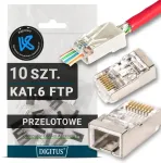 10x ekranuoti rj45 8p8c ftp cat.6 kat.6 perėjimo ki&scaron;tukai digitus