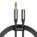 Hoco Toocki 3.5mm male to 3.5mm female Trs Aux audio kabelis 2m pilkas Mod3