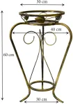 Metalinis stovas 1 gėlių vazonui, metalinis stovas gėlėms, 60 cm