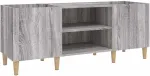 Vinilinė plok&scaron;telė Vinilinių plok&scaron;telių spintelė, pilka, 121x38x48cm, mediena