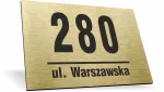 Auksinė aliumininė adreso lentelė su namo numeriu Namo numeris 32x21