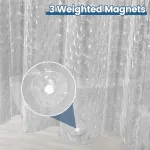 Kuogas du&scaron;o užuolaida 100 x 200 cm, atspari pelėsiui, su 3 stipresniais magnetais apačioje, skaidri su 3d mozaikos ra&scaron;tu, vandeniui atsparios Eva plastiko du&scaron;o užuolaidos voniai su 12 žiedų
