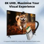 Hdmi kampinis laidas 8k 48gbps, 0.5m