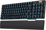 Rk royal kludge rk96 90% 96 klavi&scaron;ų bt5.0/2.4g/usb-c hot-swap mechaninė klaviatūra, belaidė mechaninė bluetooth klaviatūra su magnetiniu delno atlo&scaron;u, mėlynas ap&scaron;vietimas (red switch)