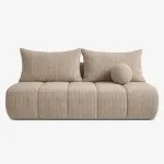 Mebel Elite I&scaron;skleidžiama sofa SARIA, 207 &times; 86 cm, kreminė, &scaron;enilinė
