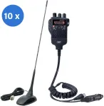 Dėžutė su 10 vienetų CB radijo stoties rinkiniu PNI Escort HP 62 ir PNI Extra 48 antena su magnetu, ASQ, RF stiprinimas