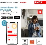 Emos gosmart dimerio modulis/zigbee i&scaron;manusis jungiklis su programėle, reguliuojamas potinkinis dimerio jungiklis nuotoliniam valdymui, valdymas balsu su alexa ir google home, vienam jungikliui