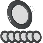 Acegoo 6 dalių 12 v įleidžiamų prožektorių rinkinys, led karavanams, itin plok&scaron;ti įleidžiami prožektoriai, skylė 57&ndash;64 mm, 2,5 w, 215 lm, reguliuojamo ry&scaron;kumo, įleidžiami prožektoriai, &scaron;iltai balti, skirti valtims, karavanams, baldams, spintelėms