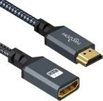 Twozoh hdmi prailginimo laidas hdmi jungtis (tėtis) į hdmi jungtį (mama) pintas nailoninis hdmi ilgiklis hdmi 2.0 kabelio adapteris palaiko 4k@60hz 3d hdr (2 m)