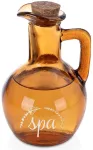 Kosmetikos buteliukas su kam&scaron;teliu, rudas, 180 ml, 8 &times; 8 &times; 11,5 cm