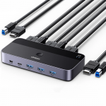 Ugreen CM664 HDMI switch 2in1 KVM switch - juodos spalvos