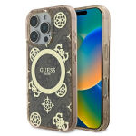 Guess IML 4G Peony MagSafe Apple iPhone 16 Pro Max dėklas telefonui rudos spalvos